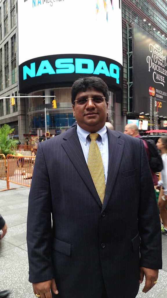 EMBA Student Umakanth Pandurangaiah at NASDAQ