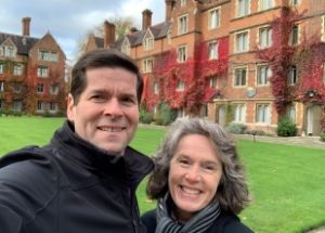 Brent and Kristyn Allred enjoyed exploring the University of Cambridge, which comprises Clare Hall and 30 other colleges, during their free time