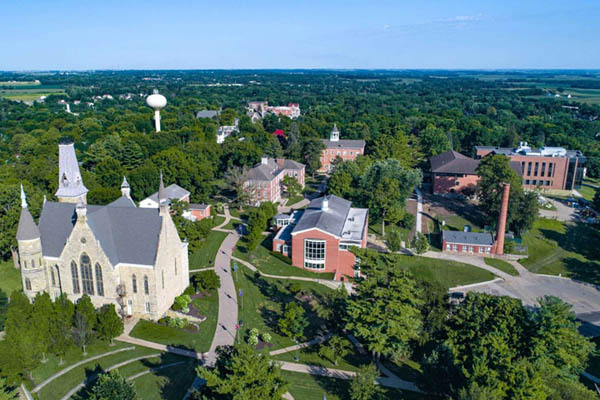 Cornell College aerial of campus