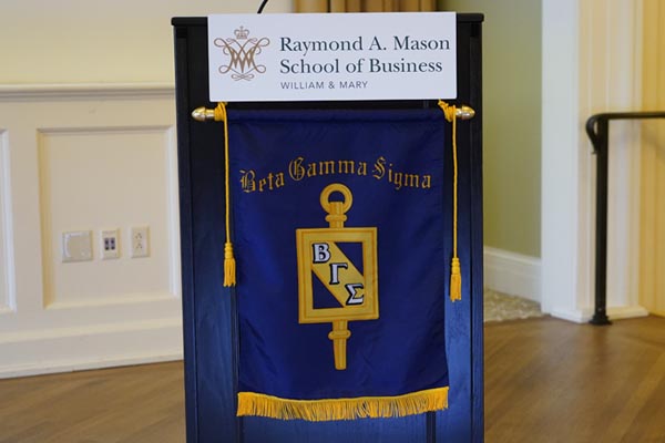 BGS banner on podium