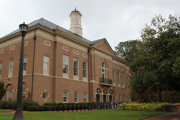 Front of Miller Hall with bikes
