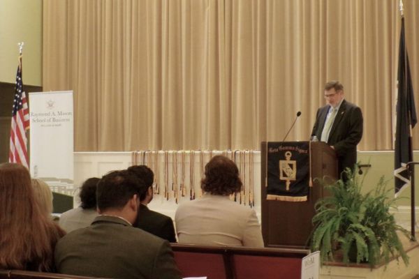 Image of keynote speaker at podium
