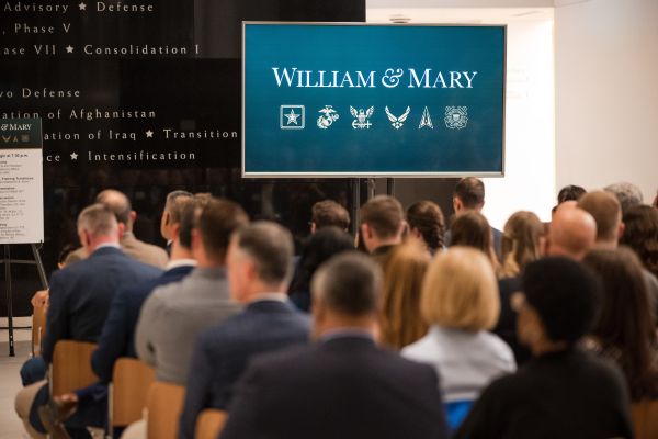 Image of W&amp;M Podium with Military Insignias